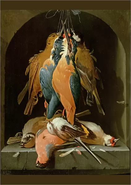 Still life of birds (oil on panel)