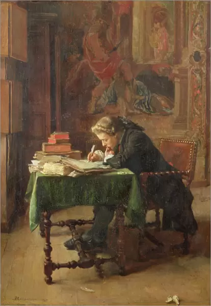 Young Man Writing, 1852 (oil on canvas)