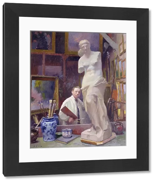 Ernest Renoux in his Studio, 50, rue Saint-Didier (oil on canvas)