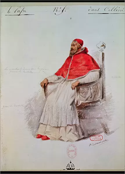 Costume design for the Pope Clement VII in Benvenuto Cellini by Hector Berlioz
