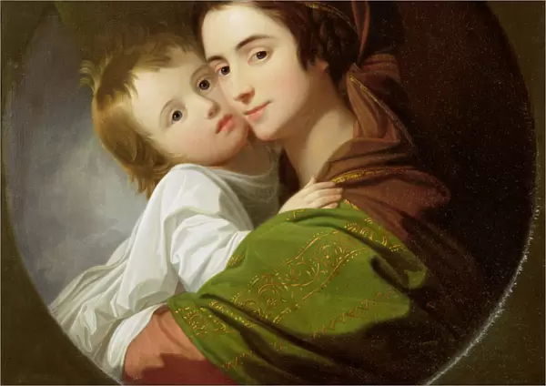 The Artists Wife, Elizabeth, and their son Raphael, c. 1773 (oil on canvas)