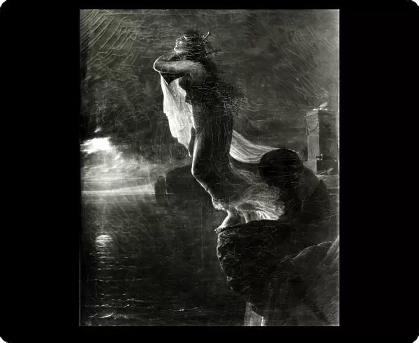 Sappho and Leucade, also known as The Death of Sappho (oil on canvas) (b  /  w photo)