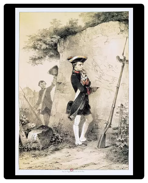 Napoleon I (1769-1821) at Military School in 1783, illustration from L Empereur