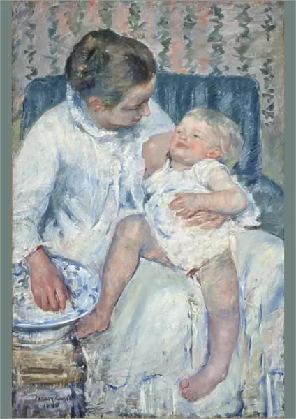 Mother About to Wash Her Sleepy Child, 1880 (oil on canvas)