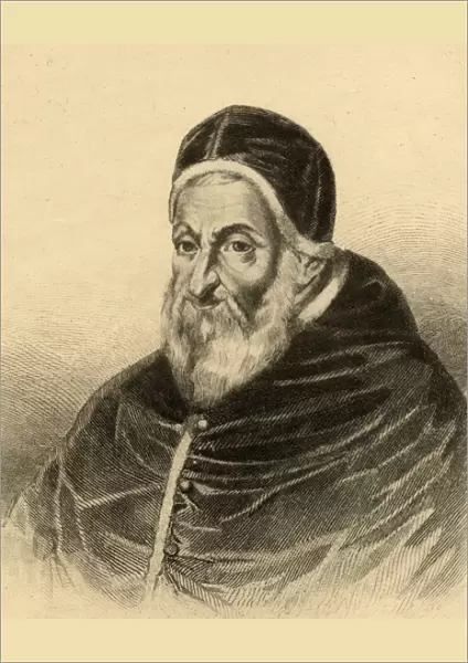 Pope Sixtus V (1520-90) (engraving)