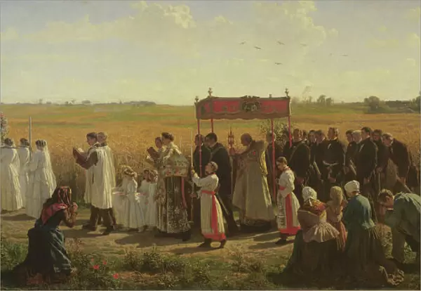 The Blessing of the Wheat in the Artois, 1857 (oil on canvas)