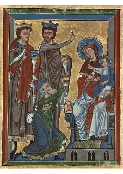 Adoration of the Magi from Psalter Ms 4, c