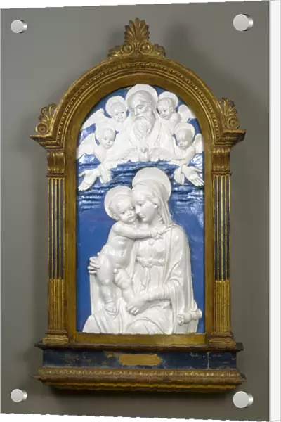 Madonna and Child with God the Father and Cherubim, 1480-90 (glazed terracotta)