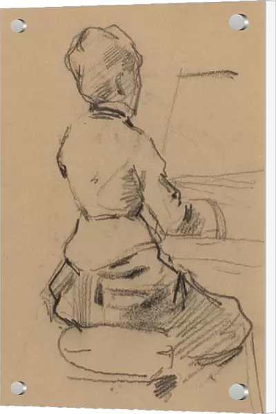 Young Woman Seated at a Piano [verso], c. 1890 (black chalk on wove paper)