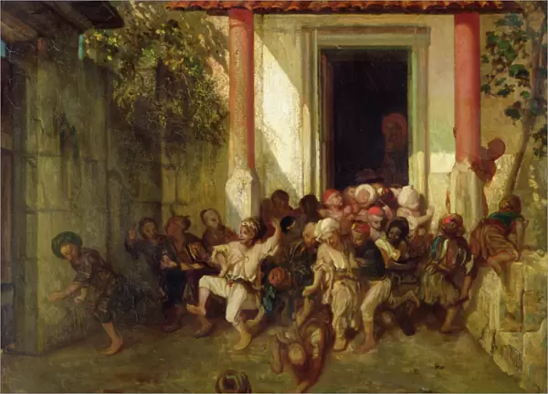 Leaving the Turkish School (oil on canvas)