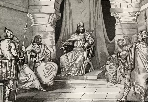 King Charibert (521-67) in Council with Magistrates, from Histoire de France by Colart