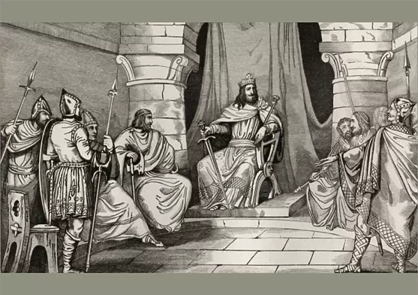King Charibert (521-67) in Council with Magistrates, from Histoire de France by Colart