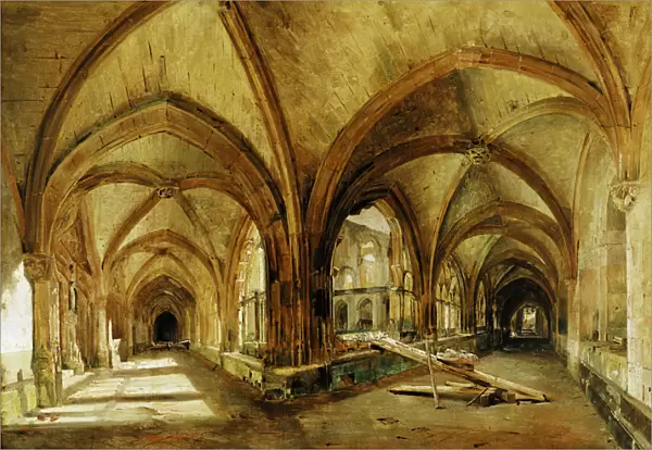The Cloisters of St. Wandrille, c. 1825-30 (oil on canvas)