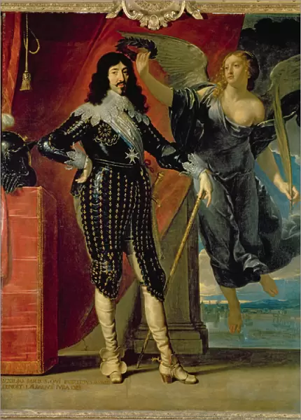 Louis XIII (1601-43) Crowned by Victory, 1635 (oil on canvas)