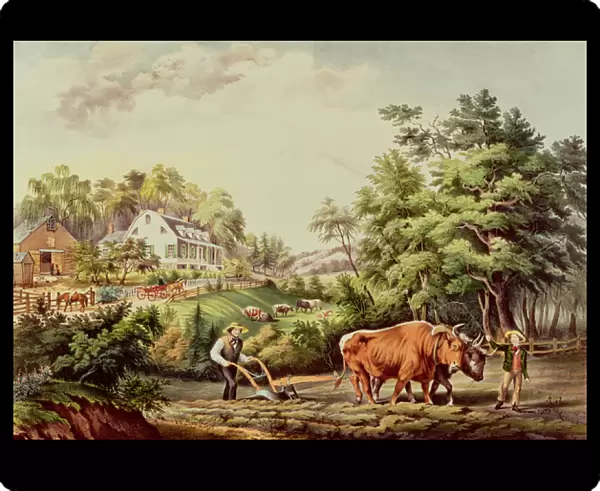 American Farm Scenes, engraved by Nathaniel Currier (1813-98) pub. by Currier and Ives