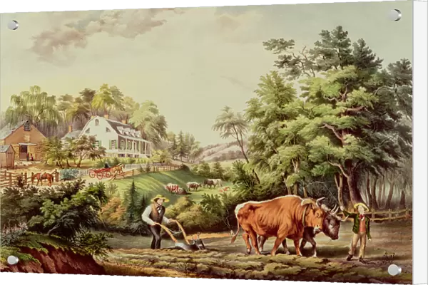 American Farm Scenes, engraved by Nathaniel Currier (1813-98) pub. by Currier and Ives