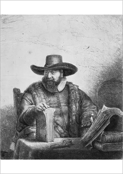 Cornelius Claesz Anslo (1592-1646) 1640 (etching) (see 242867) (b  /  w photo)