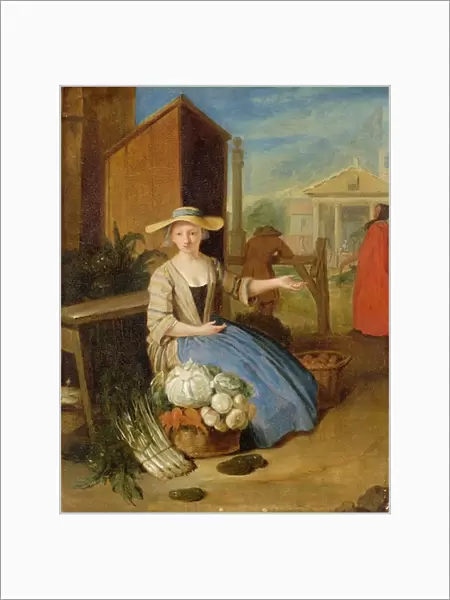Vegetable Seller, Covent Garden, c. 1726 (oil on panel)