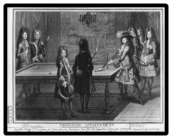 Louis XIV playing billiards with his brother, Monsieur, his nephew the duc de Chartres