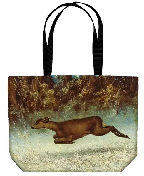 Leaping Doe (oil on canvas)