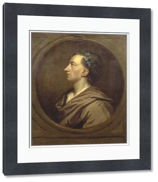 Alexander Pope (1688-1744) Profile, Crowned with Ivy (oil on canvas)