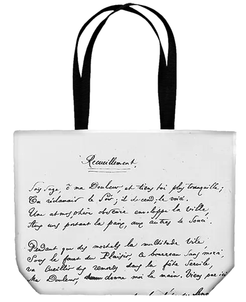 Recueillement, signed sonnet, 1861 (pen & ink on paper) (b  /  w photo)