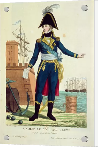 Louis-Antoine de Bourbon (1775-1844) Duke of Angouleme (coloured engraving)