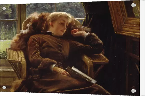 Reverie: Mrs. Newton reclining in a chair