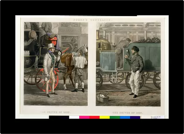 Fores Contrasts: The Driver of 1832, The Driver of 1852, engraved by John Harris