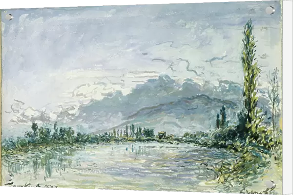 The River Isere at Grenoble, 1877 (w  /  c on paper)