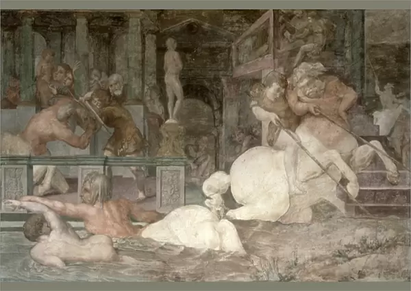 The Education of Achilles, detail of the decorative scheme in the Gallery of Francis I