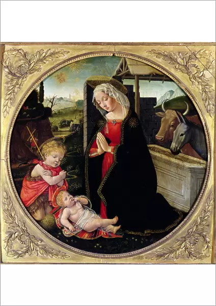 Madonna and Child with St. John the Baptist (oil on panel)