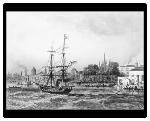 The Port of New Orleans (engraving) (b  /  w photo)