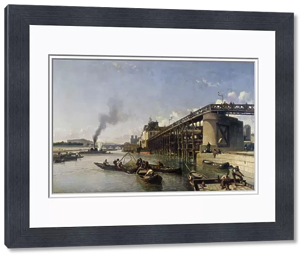 View of Paris, the Seine or l Estacade, 1853 (oil on canvas)