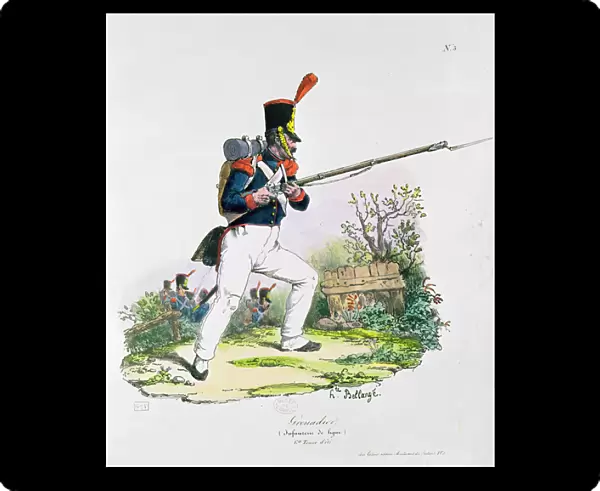 Grenadier Guard (coloured engraving)