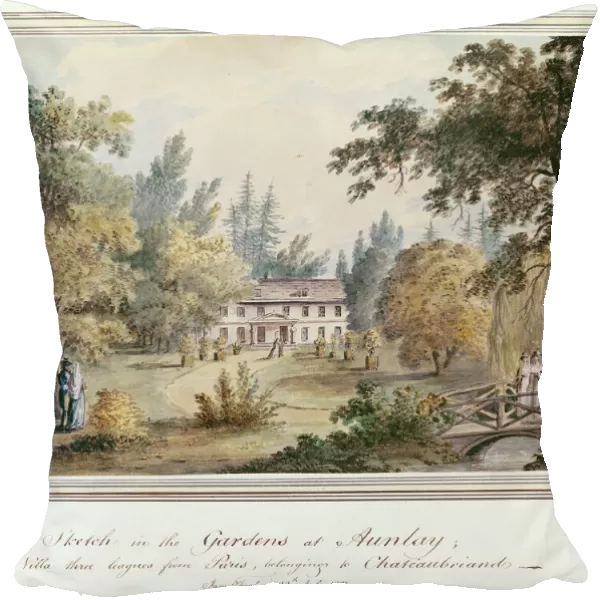 Sketch in the Gardens at Aulnay, 1817 (w  /  c on paper)