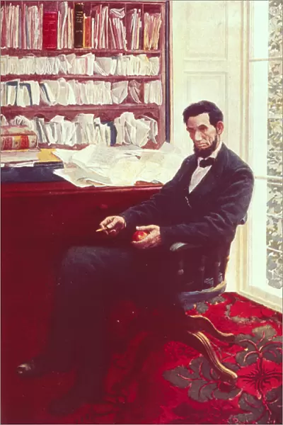 Portrait of Abraham Lincoln (colour litho)