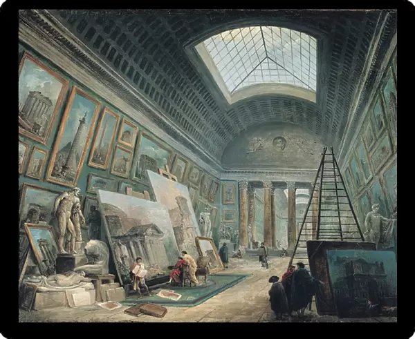 A Museum Gallery with Ancient Roman Art, before 1800 (oil on canvas)