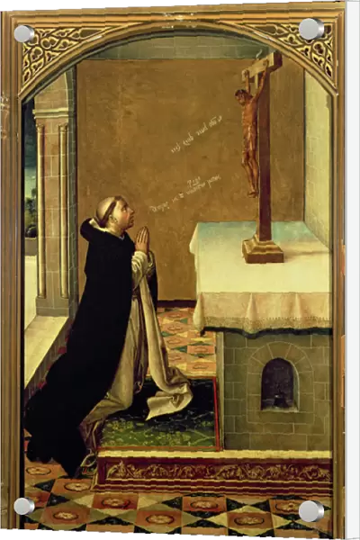 St. Peter Martyr (c. 1205-52) at Prayer (oil on panel)