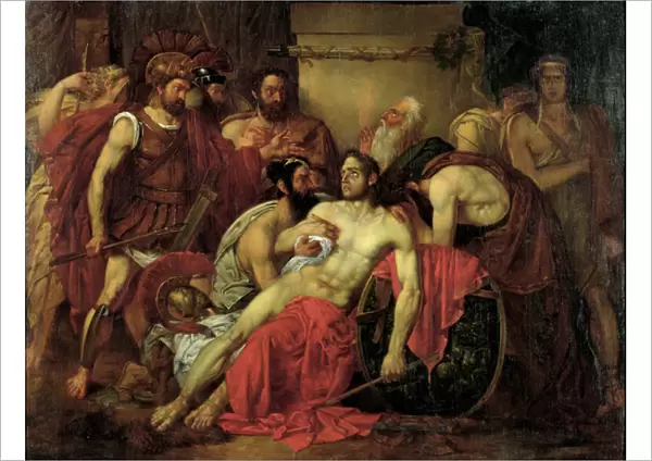 The Death of Epaminondas (c. 418-362 BC) (oil on canvas)