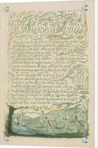 Nurses Song, plate 18 from Songs of Innocence, 1789 (hand-coloured