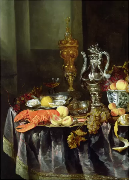 Still Life with Fruit and Shellfish (oil on canvas)