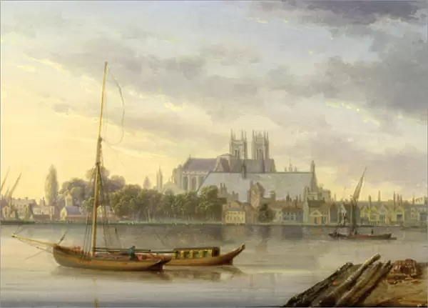 A View of Westminster Bridge and the Abbey from the South Side, 1818 (oil on panel)