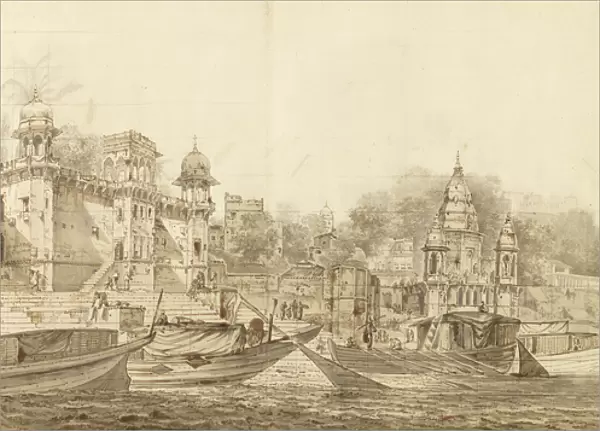 View of Part of the City of Benares, c. 1781 (grey wash with brush & ink over pencil