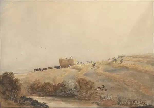 Haymaking, c. 1808 (w  /  c with bodycolour over graphite on paper)