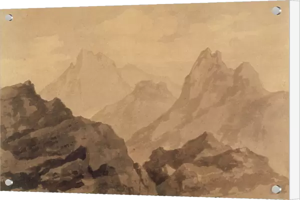 Mountain Tops (A Mountain Study), c. 1780 (graphite with brown and grey wash on paper)