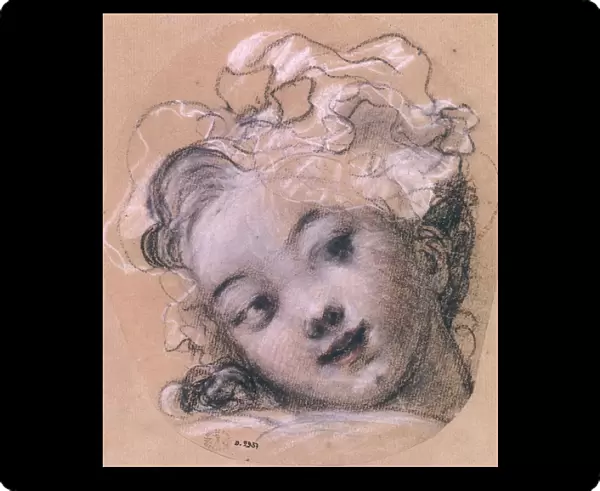 Portrait presumed to be Rosalie, daughter of the artist (charcoal & chalk on paper)