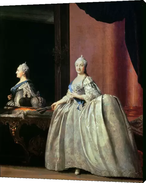 Empress Catherine II before the mirror, 1779 (oil on canvas)