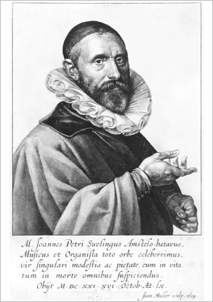 Portrait of Jan Pieterszoon Sweelinck, 1624 (b  /  w photo)