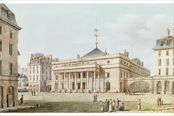 View of the Theatre de l Odeon, Paris (pen & ink and w  /  c on paper)